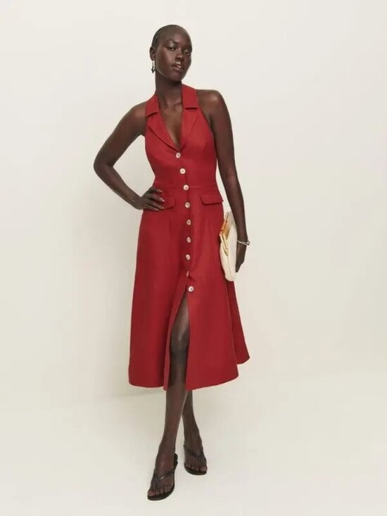 Reformation Dresses & Skirts - REFORMATION Masha Linen Dress Sundried Tomato Size 8 NWT